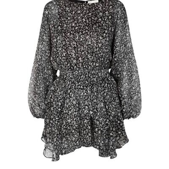 LoveShackFancy Kaia Star Printed Silk Mini Dress - Picture 3 of 9